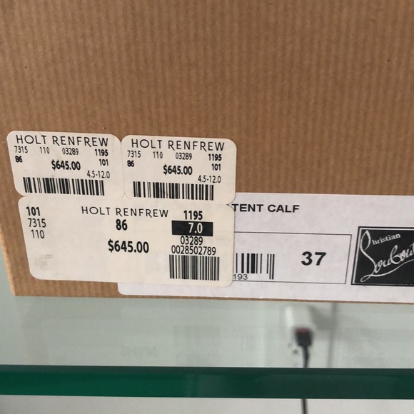 Christian Louboutin black patent heels. Size 7 - Picture 2 of 4